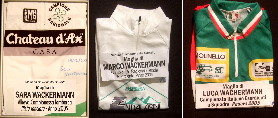 maglie donate al Santuario della Madonna del Ghisallo